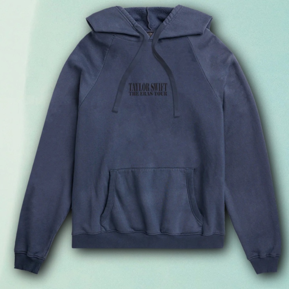 Taylor Swift The Eras International Tour Washed Blue Grey Hoodie NEW